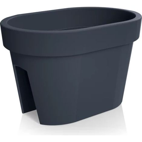 Lem Select – Jardinière de balcon anthracite 250mm de hauteur – Polypropylène – Volume 12,3L – Longueur 266mm – Largeur 396mm
