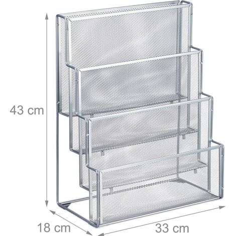 Portadocumenti in metallo moderno 43 x 33 x 18 cm design a rete ergonomico ufficio salotto in metallo nero 130014154