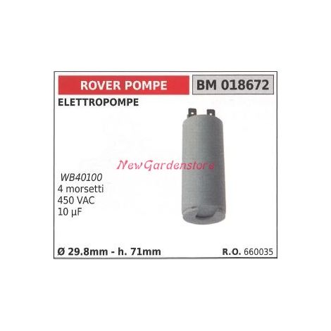 Condensatore ROVER POMPE elettropompa 018672
