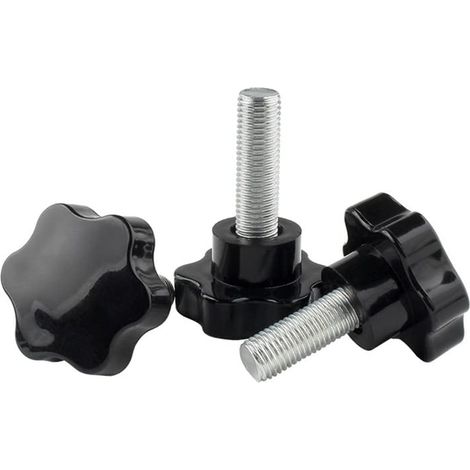 Vis à oreilles M6x30mm - Lot de 4 - Plastique robuste - Serrage manuel rapide - Bricolage et mécanique - Tête 38mm (1/5)