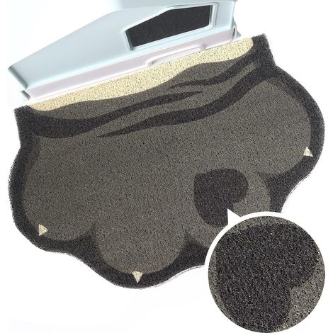 Tapis de litière mignon pour chat, 61 x 40,6 cm, piège les saletés de la litière et du bol de nourriture pour animaux domestiques, doux pour les pattes de chaton, facile à nettoyer, (1/4)