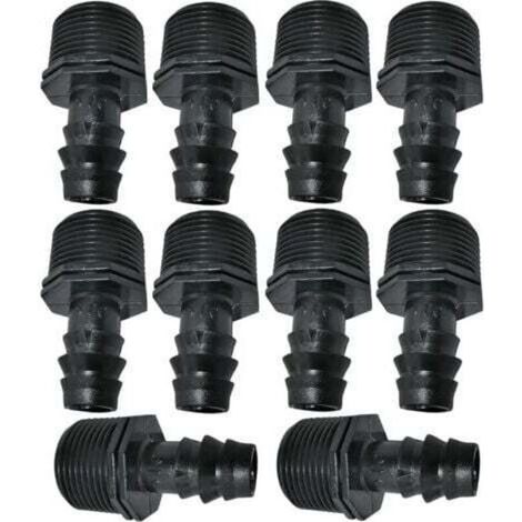 16 mm x 3/4" Tropfschlauchadapter/-verbinder mit Außengewinde (für 16-mm-Schläuche) – Anschluss für Bewässerungs-/Sprinkleranlagen (1/4)