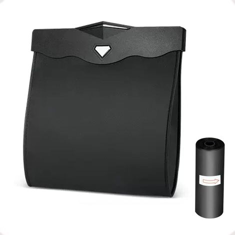 Poubelle Voiture Autocollant Sac à Déchets Intérieur, Corbeille Auto avec Ouverture Magnétique Rapide, Cuir PU Imperméable, Accessoire Auto Siège Arrière Noir (1/5)