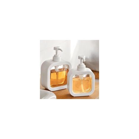 Distributeur de savon rechargeable pour cuisine et salle de bain, avec bacs étanches, distributeur de liquide, 300 ml, 2 pièces (1/4)