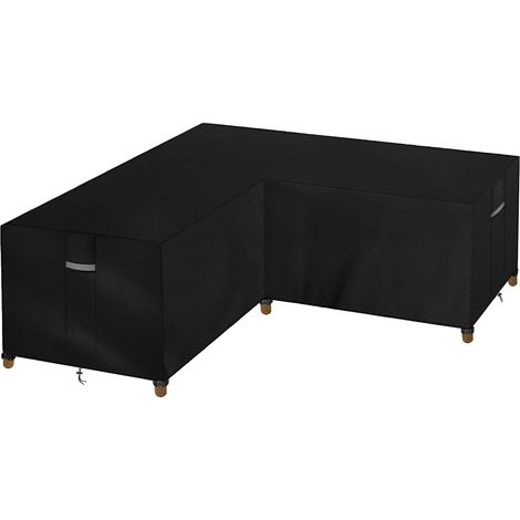 1 Housse Canapé D'angle, Tissu Oxford 420D, Imperméable Anti-UV, Résistant Au Vent, Pour Salon De Jardin En L