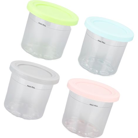 Contenants à glace en plastique (pièces), compatibles avec les machines à glace Creami Ninja NC299AMZ et NC300s. (1/5)
