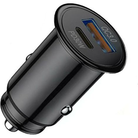 Chargeur de voiture Chargeur super rapide Tête en alliage Flash PD30W (1/2)