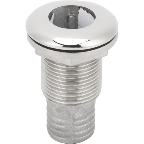 Raccord de coque bateau marin en acier inoxydable, embout cannelé pour tuyau, quincaillerie marine, 1-1/2 pouce (1/5)