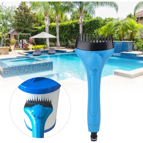 Nettoyeur filtre piscine compact portable PVC 25.5x9.5cm 167g avec raccord tuyau et molette, accessoire entretien bassin (1/5)