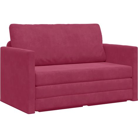 Sofa Bett Weinrot 124 x 204 x 61 cm Samt vidaXL