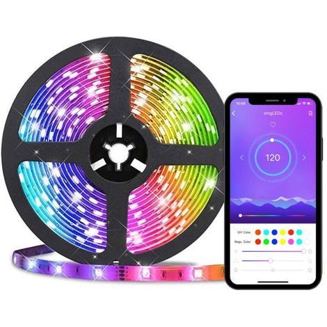 Bande lumineuse LED pour éclairage de fond TV avec contrôle par application smartphone et alimentation USB, 5 V (1/5)