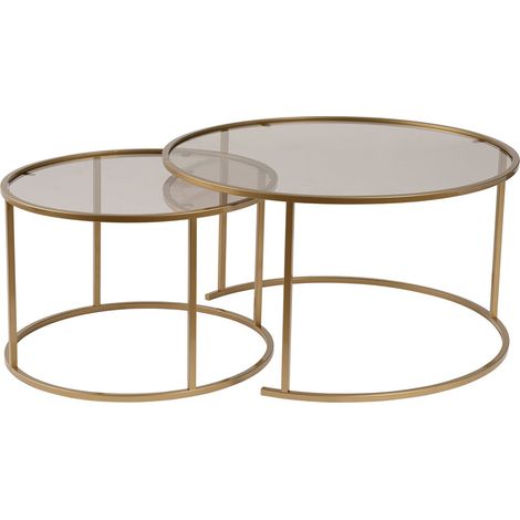 Mesa de centro, mesa de salón, mesa auxiliar. Set Gold Bronce (1/5)