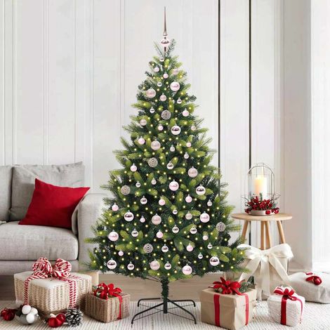 Künstlicher Klapp-Weihnachtsbaum mit 300 LEDs Grün 180 cm
