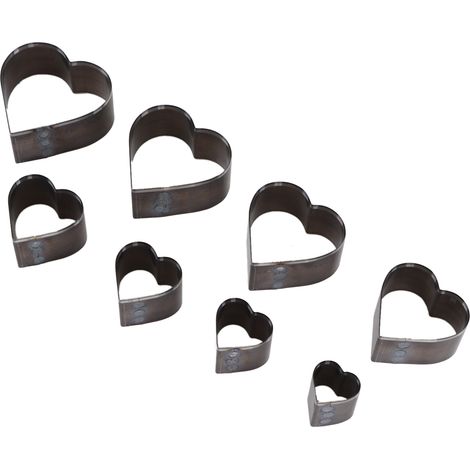 Ensemble de 8 emporte-pièces en forme de cœur, en acier allié, pour perforer le cuir, avec boîte de rangement pour le bricolage.