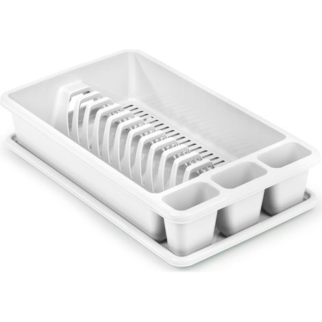Escurreplato de plastico mediano crema  Blanco