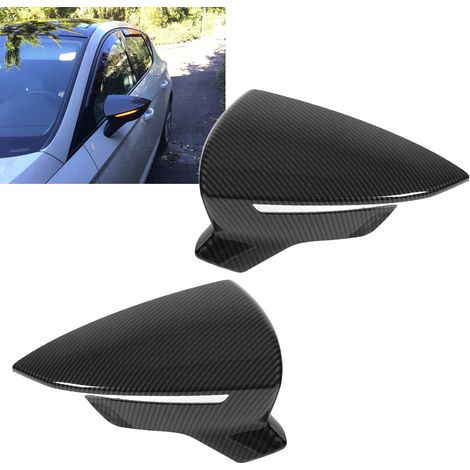 Außenspiegelkappen/Innenspiegelkappen passend für SEAT Leon MK3 5F ST FR Cupra Ibiza Mk5 Arona KJ7 2017-2020 (ein Paar, links und rechts) Carbonfaser-Textur. (1/5)
