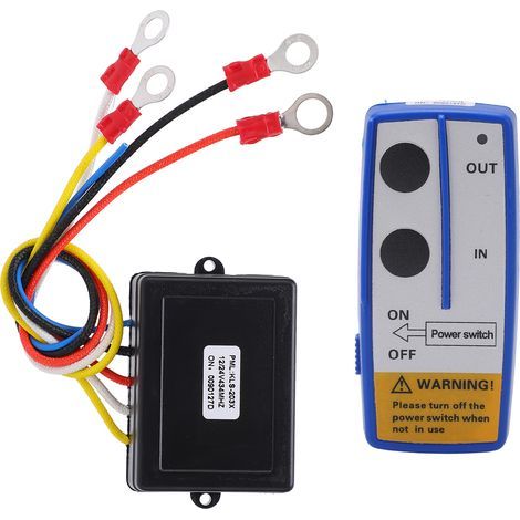 Universelles drahtloses Seilwinden-Fernbedienungsset mit 12V/24V-Empfänger für LKW, Jeep, ATV und SUV (Blau) (1/5)