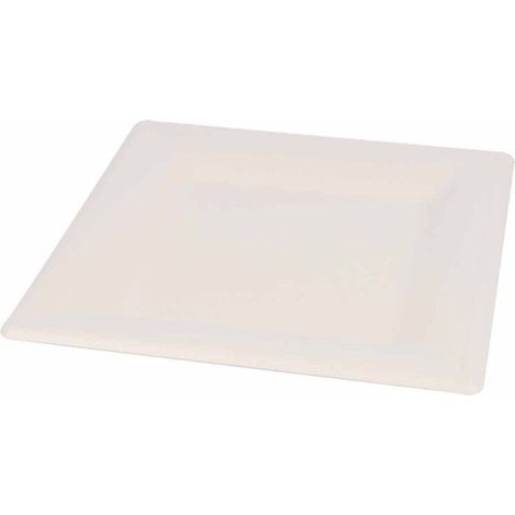 Lot de 12 Plateaux Carrés "Canne à Sucre" 25cm Blanc