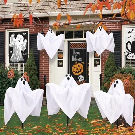 Piquets Jardin Fantômes MARSEE 3 pièces avec lumière LED Décoration Halloween jardin Multicolore KIT DE DECORATION (1/3)
