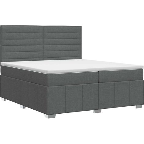 Maison Exclusive - Letto box spring con materasso Grigio Scuro 200 x 200 cm (1/5)