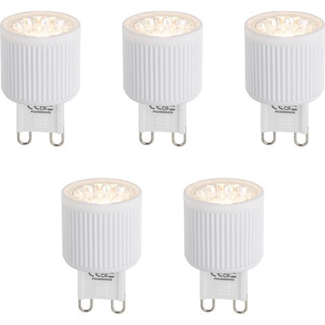 Set of 5 G9 24mm LED Bulbs 3W 300lm 2700K
