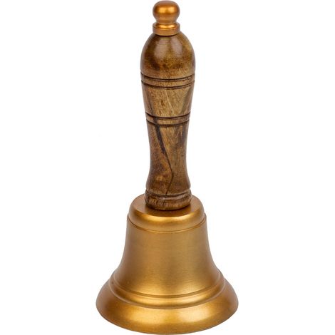 Campana de aluminio y mango de madera marrón d7x21 (1/5)