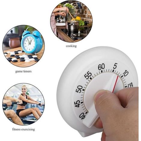 Minuterie de cuisine - Mécanique - 60 minutes - Forme ronde - Alarme sonore (1/4)