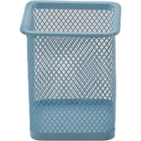 Portalapices rectangular de metal Azul claro