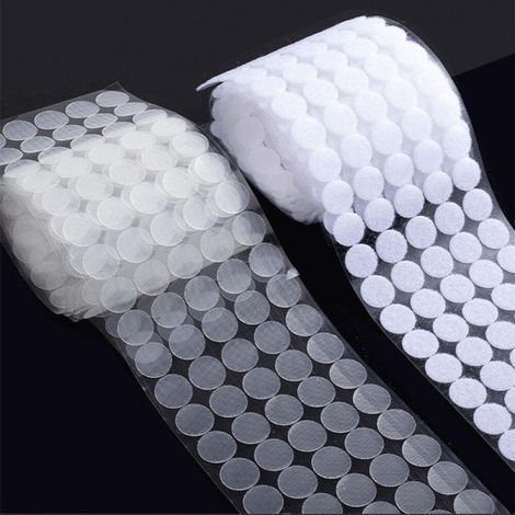 504 pairs of round scratch-off stickers, 10 mm in diameter, with hook and loop backing, 1008 hook and loop dots, stickers (1/5)