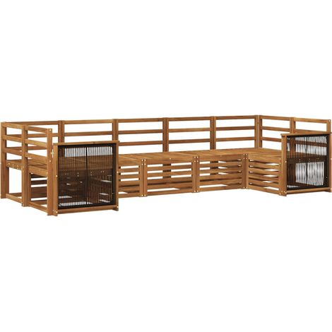 Sectional Sofa Set 6 pcs Natural Solid Acacia Wood vidaXL (1/5)