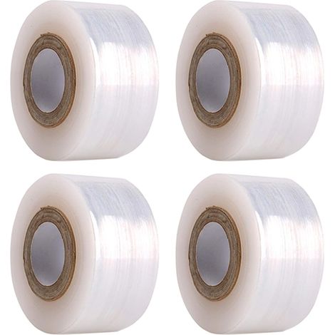Lot de 4 rubans de greffage pour arbres fruitiers et plantes de jardin. Membrane extensible auto-adhésive en PE transparent pour la floriculture. (1/5)