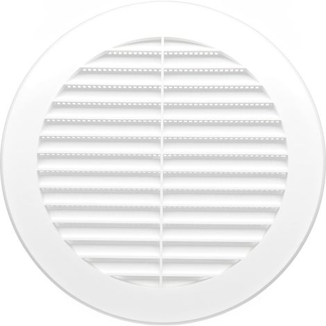 Grille de ventilation PVC - Lot de 1 - Plastique Blanc - Protection insectes et pluie - Système CVC rond - Diamètre 125 mm (1/5)