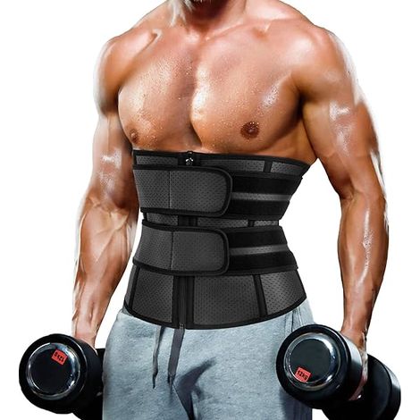 Ceinture De Sudation En Néoprène - Soutien Lombaire Avec BALEINES FLEXIBLES - Pour Homme - Réglable Par Crochets Et Fermeture Éclair - Taille Unique (1/3)