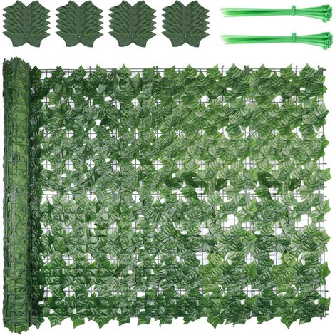 Clôture de confidentialité en lierre artificiel, haie artificielle extensible et faux lierre, résistant aux UV (1 m x 3 m) (1/5)