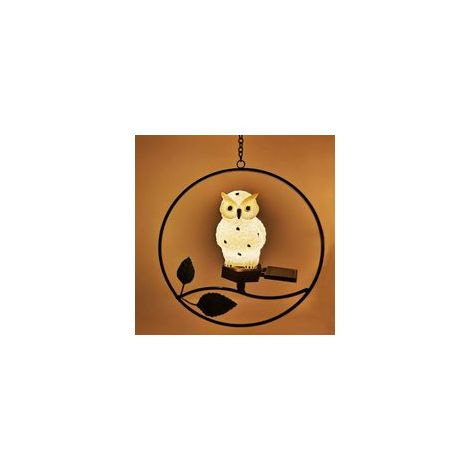 Lampe solaire jardin en forme de chouette, veilleuse LED extérieure, éclairage paysager – (1/5)