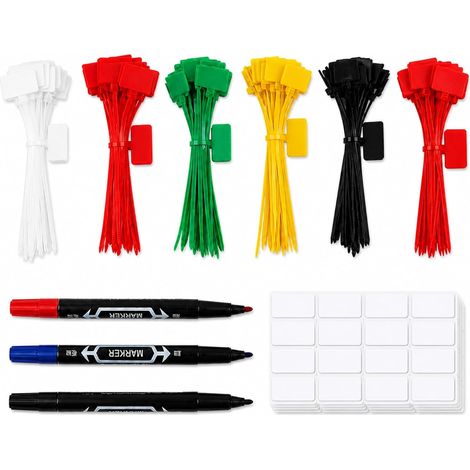 150 Pièces Attache Cable, Collier De Serrage, Serre Câbles de Couleurs Variées avec Dimensions 150mm, pour L Organisation Et Le Marquage Des Câbles Ainsi Que pour Des Utilisations En Jardinage (1/5)