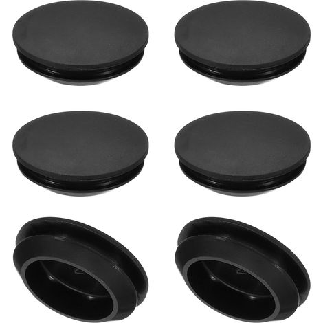 25mm Diamètre Bouchon de Trou en Silicone, 6 Pcs Bouchon de Meuble Verrouillable à Pression, Capuchon Protection pour 25-27mm de Trou pour Cylindre Cloison d'Étanchéité, Noir (1/5)