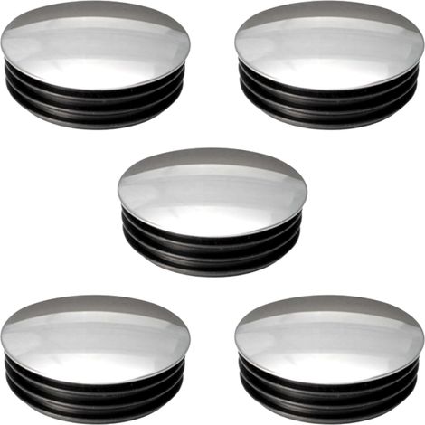 5x embout de tube rond rentrant 60 mm plastique chromé argent chaise meuble décoratif