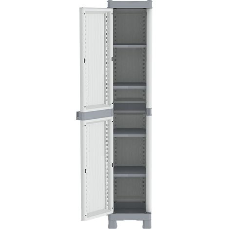 Rs Pro – Armoire d'atelier 1 porte en plastique PP – Dimensions 1818 x 350 x 438mm – 4 étagères pour rangement au sol (1/2)