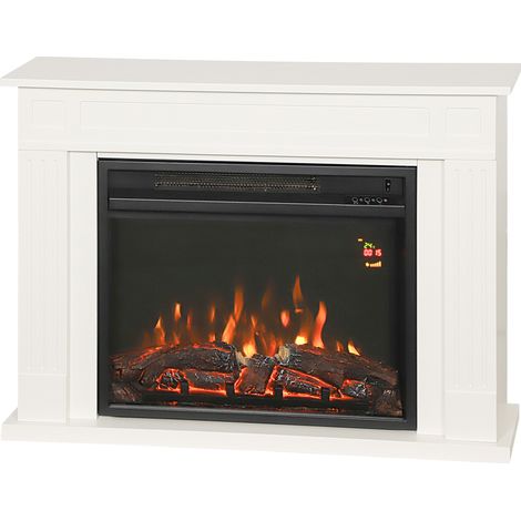 HOMCOM Caminetto Elettrico con Fiamma a 5 Luminosità 98x23.5x69.5 cm (1/5)