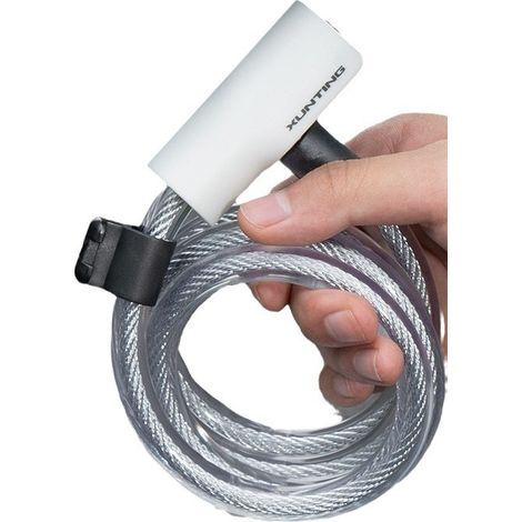 Candado de cable para bicicleta con llave, 2 llaves y 1 soporte de montaje, caja de cerradura ABS, candado de cable para bicicleta/puerta/scooter