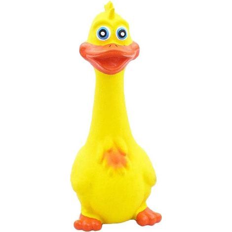 Jouets de Chien de Poulet en Caoutchouc de Couineur de Couineur de Nouveauté - Jouets de Chien de Poulet de Poulet Grinçant et Hurlant de Caoutchouc, Jaune 19x7cm (1/5)
