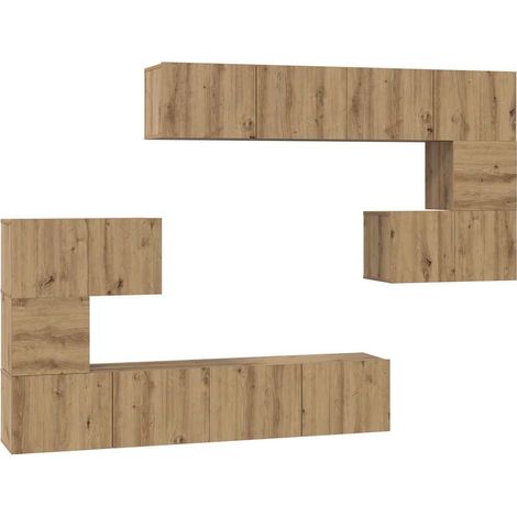 Maison Exclusive - Ensemble meuble TV 8 pcs Chêne artisanal Bois d'ingénierie