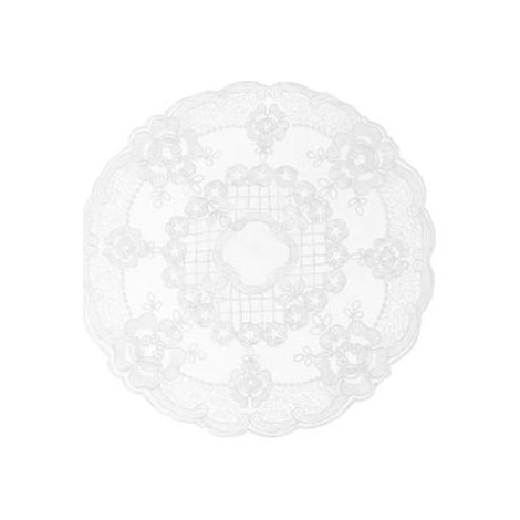 1 Stück Platzset mit Spitzenstickerei, dreidimensionales Blumenmuster, Staubschutzhandtuch (Beige)