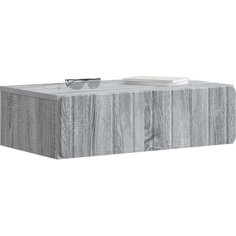 Table d'appoint murale Sonoma grise, 59 x 34,5 x 17 cm, étagère flottante gain de place pour salon, entrée ou chambre (1/5)