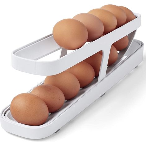Distributeur D'œufs Pour Réfrigérateur Rouler Automatiquement La Boîte À Œufs Boîte De Rangement Pour Œufs De Réfrigérateur Plateau D'oeufs Pour Oeufs De Poule Support 35.8x8.6x10.4cm (1/5)