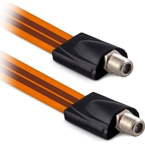 Câble antenne satellite - kwmobile - Plat - 26,5 cm - Connecteur coaxial - Rallonge SAT