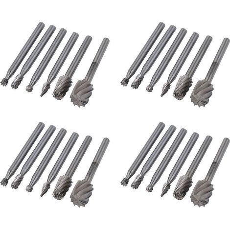 Tête d'ébavurage rotative multifonctionnelle en acier rapide (24 pièces) et accessoires de fraisage, compatibles avec Dremel (1/5)