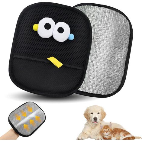 BelleRise - 2 Pièces Gant Poil Chat,Double Face Antistatiques Réutilisables Gant Anti Poils Animaux,Gant Brosse Chat pour Canapé Meubles Tapis (1/5)