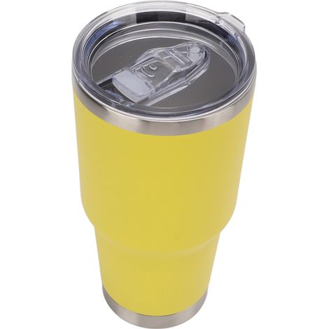Gourde Isotherme en Acier Inoxydable, Tasse à Café à Double Paroi avec Couvercle pour Voyage, Jaune (1/5)